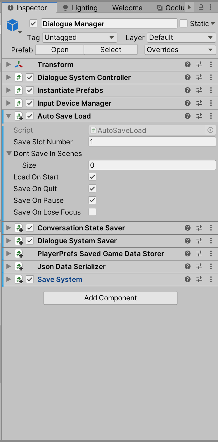 Auto Save Load Component on Dialogue Manager.png