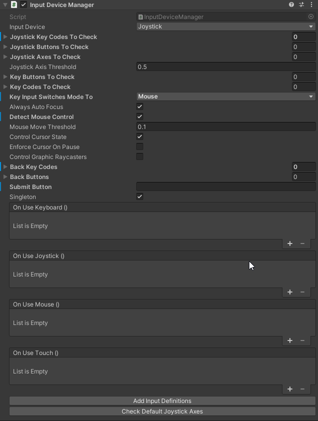 InputDeviceManager Dialogue Manager