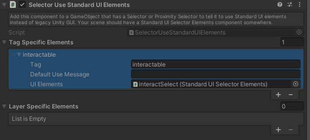 Selector Use Standard UI + Tags