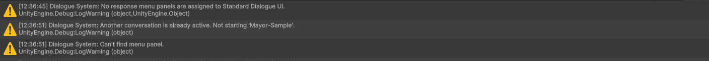 Console warnings